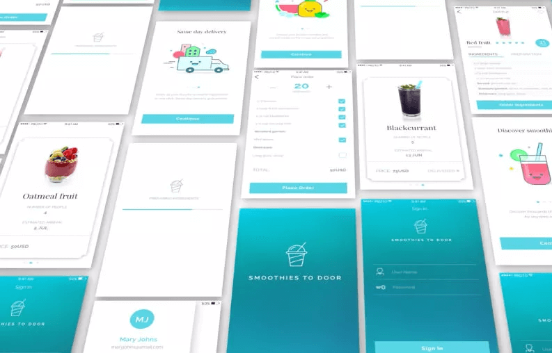 A set of ui elements for a mobile app.