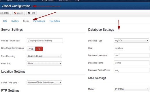 joomla-db-settings