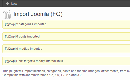 joomla-import-success