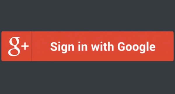 A sign in with google button on a black background.