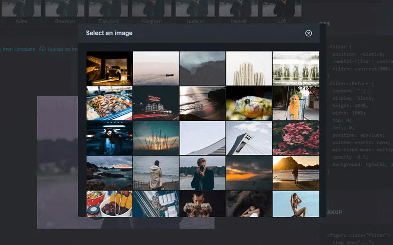 A screen shot of a photo gallery on a website.