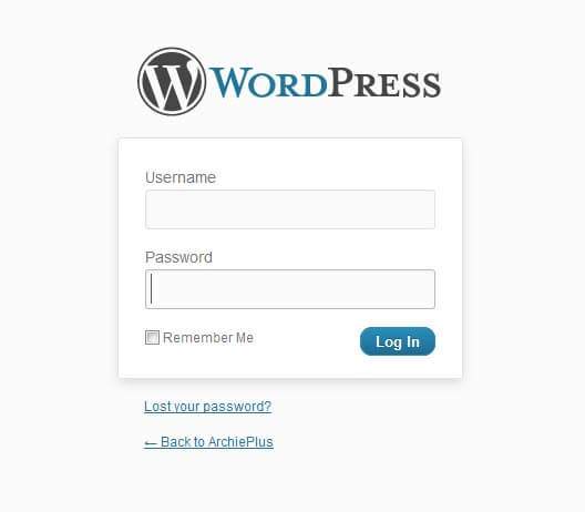 A customized screenshot of the WordPress login page.