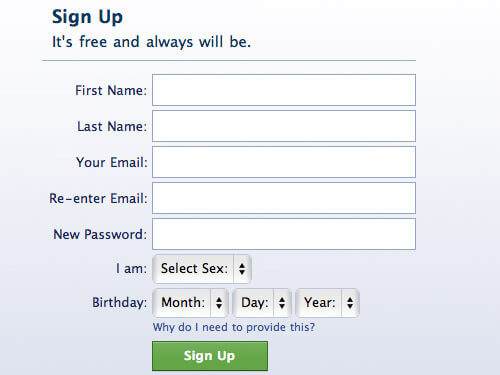 registration form