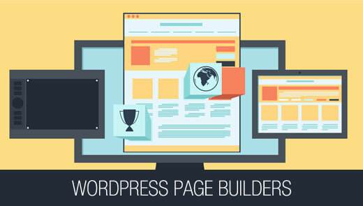 A computer screen with the words wordpress page builders.